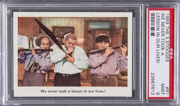 1959 Fleer "Three Stooges" #61 "We Never Took… " – PSA MINT 9